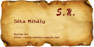 Sóta Mihály névjegykártya