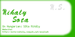 mihaly sota business card